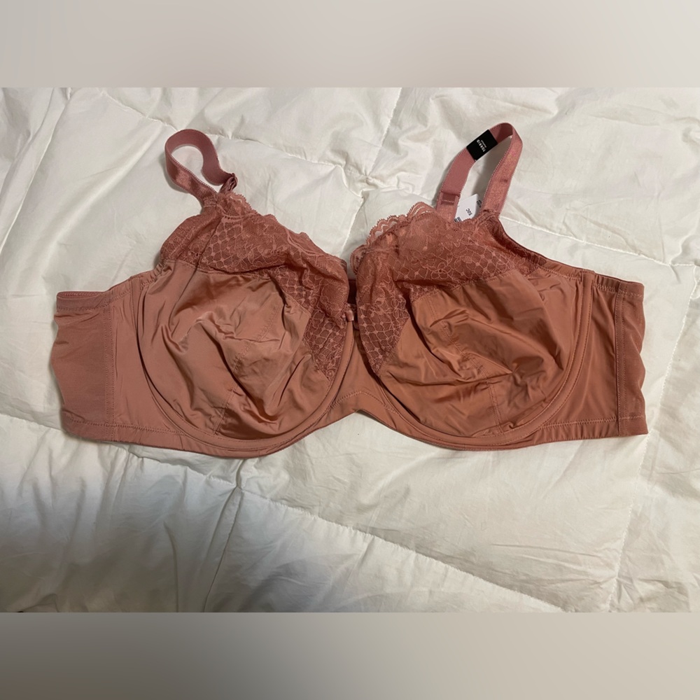 Women's Full Coverage Lace-Trim Bra - Dusty Rose NWOT
